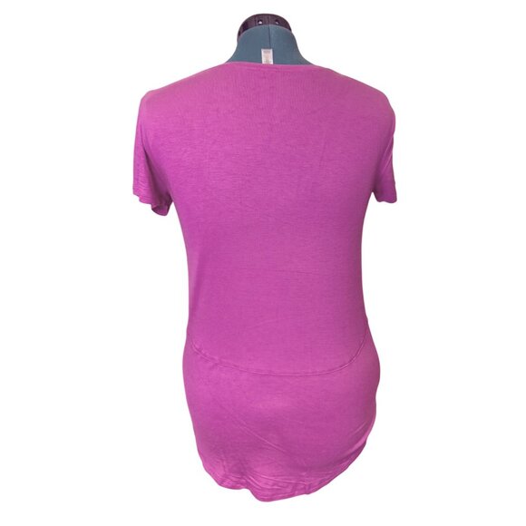 Womens Short Sleeve T-shirt By Mono B Size Small Bright Pink NWT - Picture 2 of 12